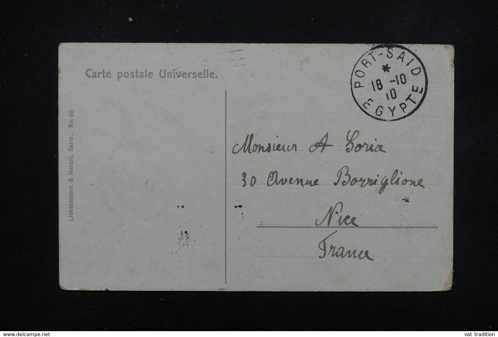 PORT SAÏD - Affranchissement Mouchon De Port Saïd En 1910 Sur Carte Postale ( Prière ) Pour Nice - L 22057 - Lettres & Documents