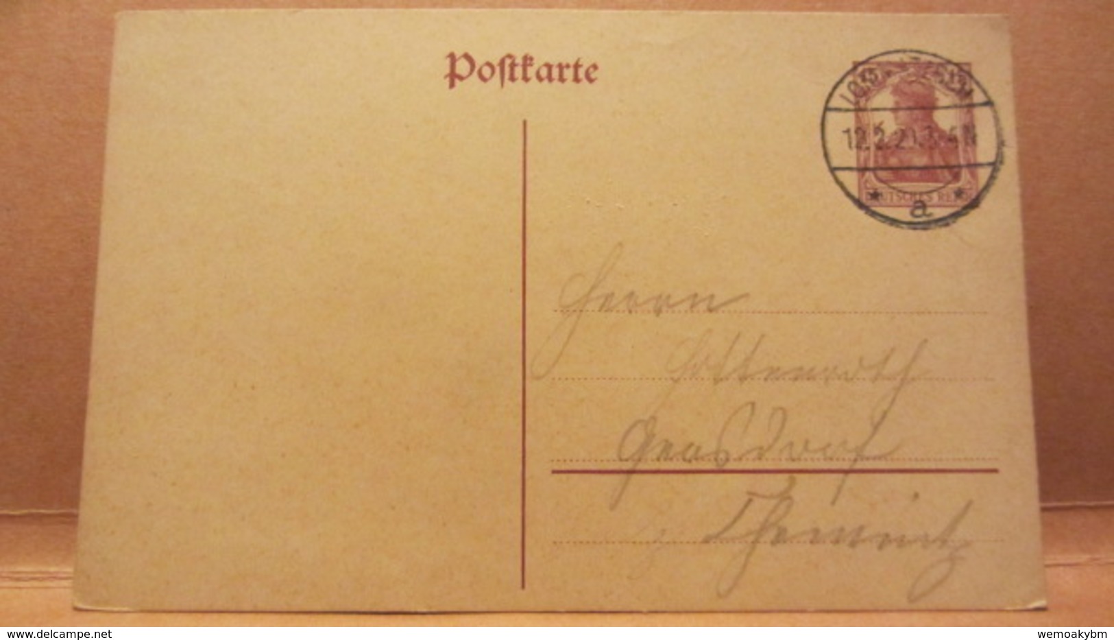 DR: GA Postkarte Mit 15 Pf Germania Von LOMMATZSCH (Sachsen) Nach Gersdorf Vom 12.2.20 Knr:  P 116 I - Sonstige & Ohne Zuordnung