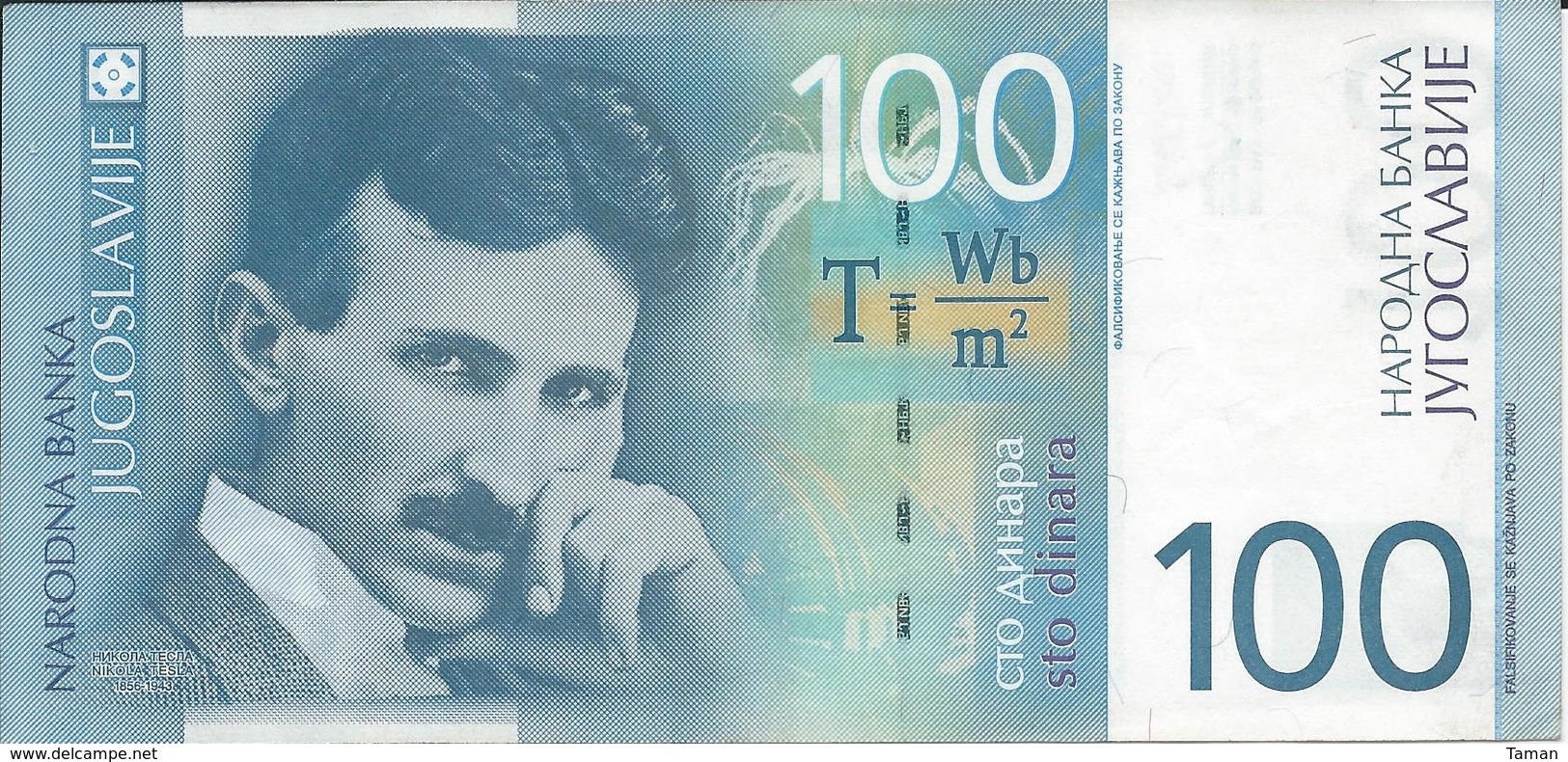 YOUGOSLAVIE   100  Dinars   2000   -- UNC -- - Jugoslavia