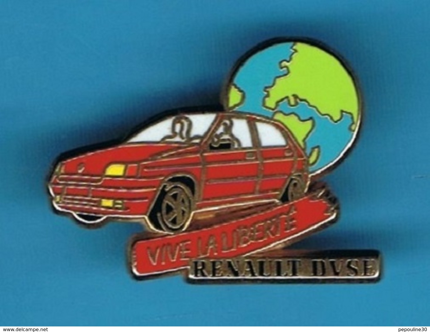 1 PIN'S  //    ** RENAULT / DVSE / VIVE LA LIBERTÉ ** . (Arthus Bertrand Paris) - Arthus Bertrand