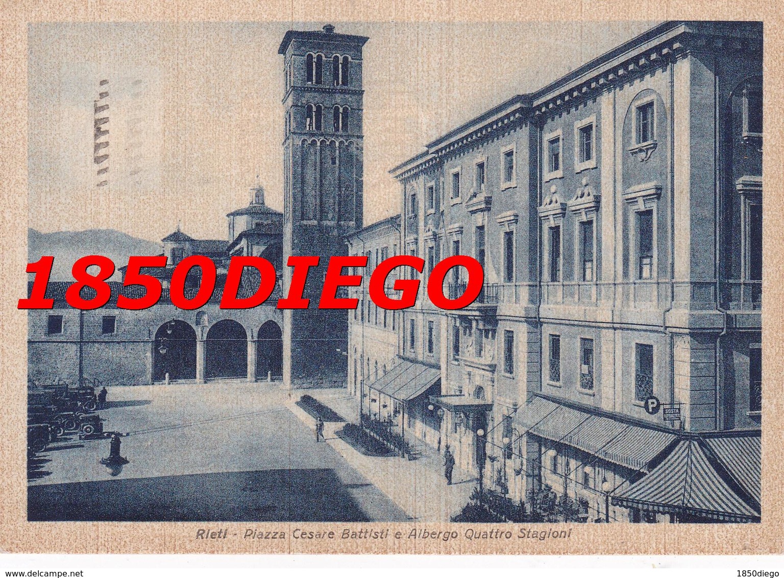 RIETI - PIAZZA CESARE BATTISTI F/GRANDE VIAGGIATA 1949 ANIMATA - Rieti