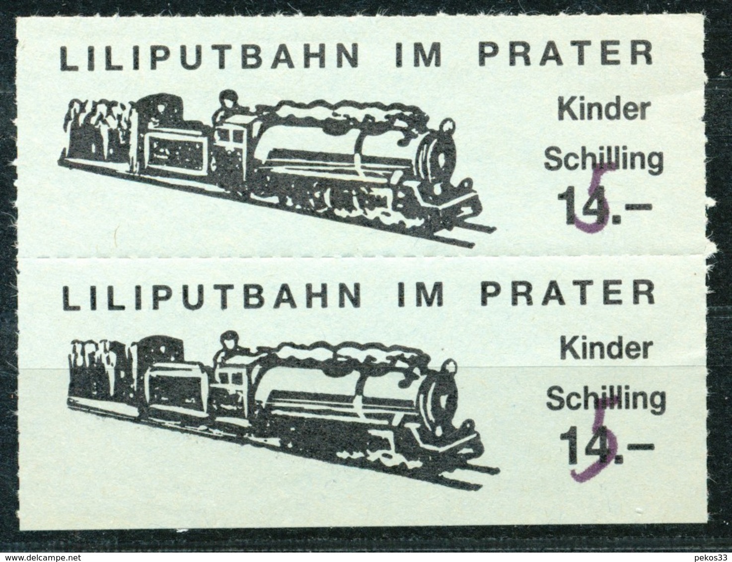 Österreich - Liliputbahn Im Wiener Prater - Fahrkarte S 15 Für Kinder - Europa