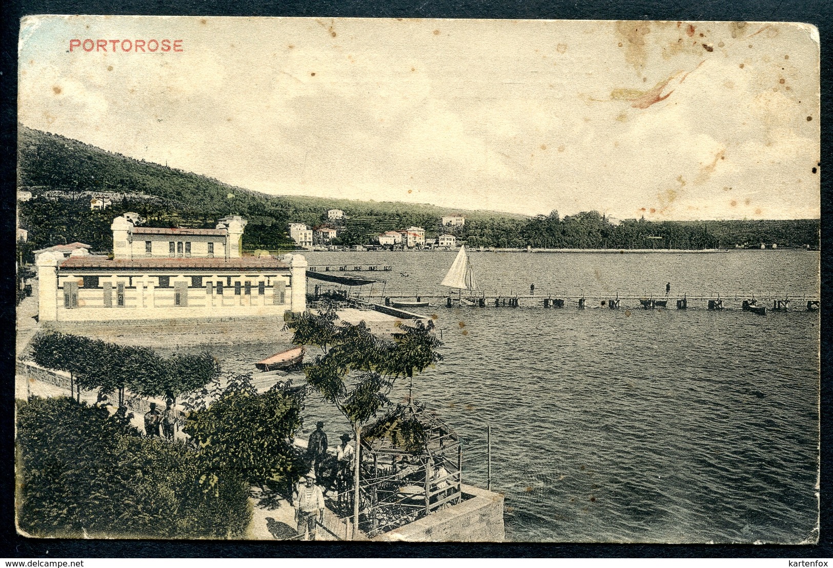 Portorose _2, Portoroze, 1909, Teilansicht, Piran, Adria, Guido Castalunga, Pola - Slowenien