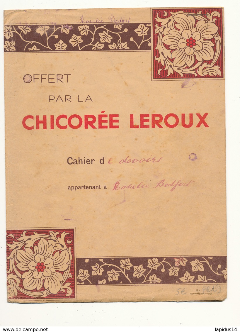 PR 159 -/   PROTEGE CAHIER  CHICOREE    LEROUX - Alimentaire