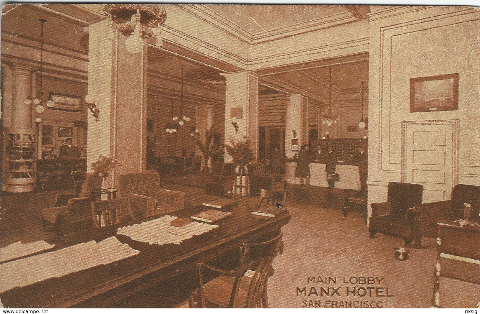 Main Lobby - Hotrl Manx. San Francisco.  Used 1914. S-3238 - Hotels & Restaurants