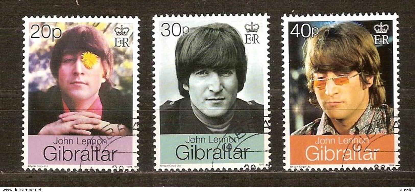 Gibraltar 1999 Yvertn° 872-874 (°) Oblitéré Used Cote 4,50 Euro John Lennon - Gibraltar