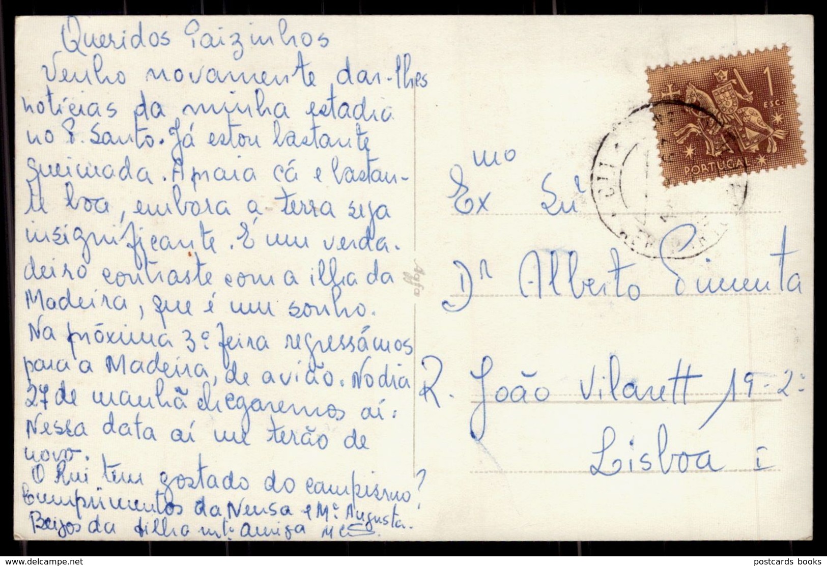Postal Fotografico: VILA Do PORTO SANTO Visto Do Mar. Foto-Perestrellos. Vintage Photo Postcard MADEIRA - Madeira