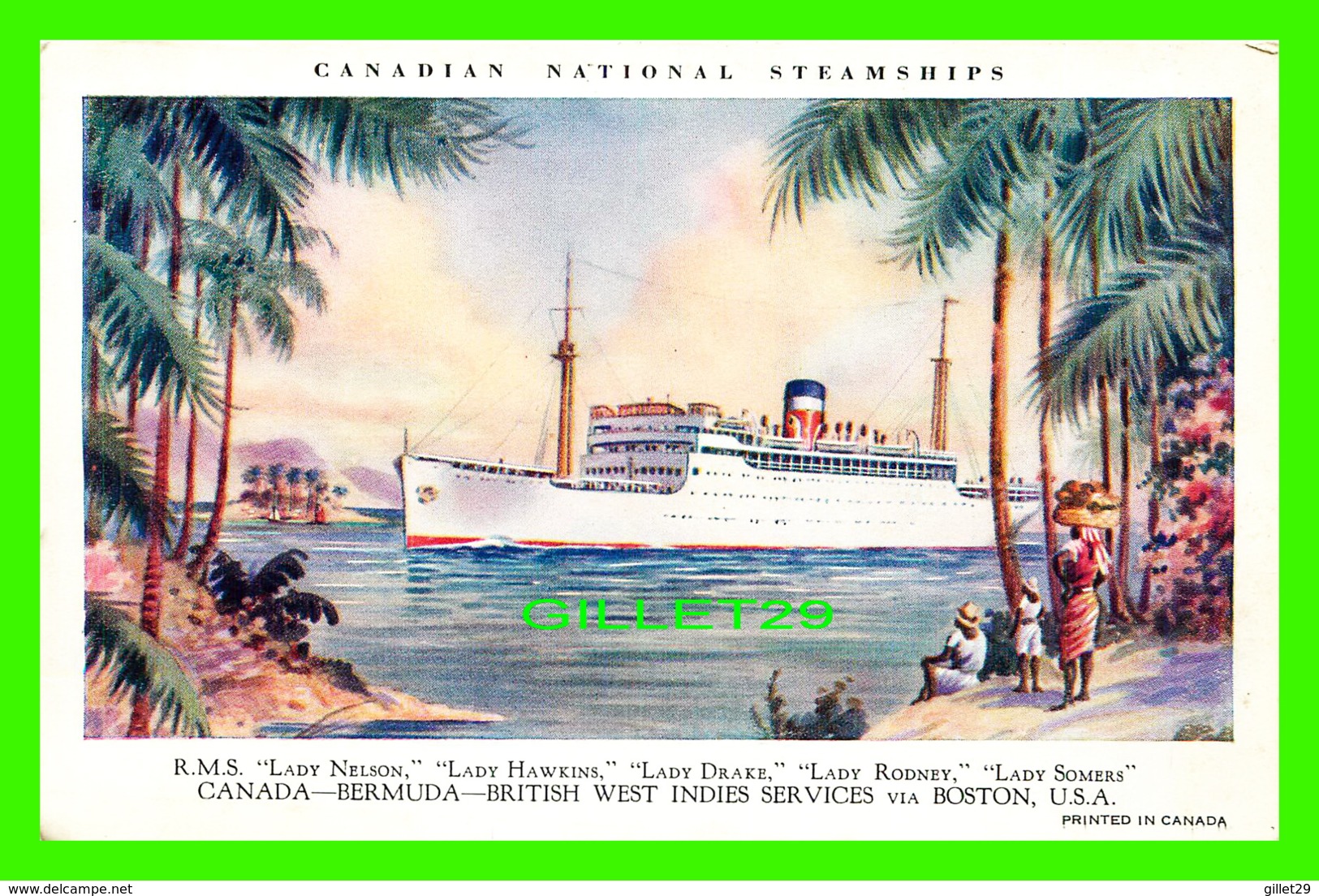 BATEAUX - CANADIAN NATIONAL STEAMSHIPS - R.M.S. LADY NELSON, LADY HAWKINS, LADY DRAKE, LADY RODNEY, LADY SOMERS -, - Paquebots