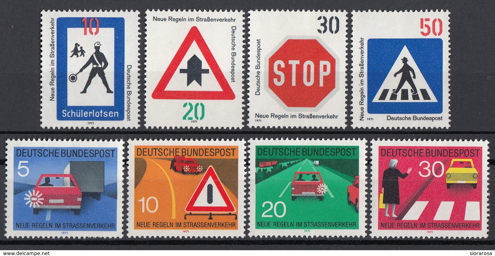 Germania 1971 Sc. 1055/1062 Segnaletica Stradale - 2 Full Set MNH - Traffic Signs - Alla Rinfusa (max 999 Francobolli)