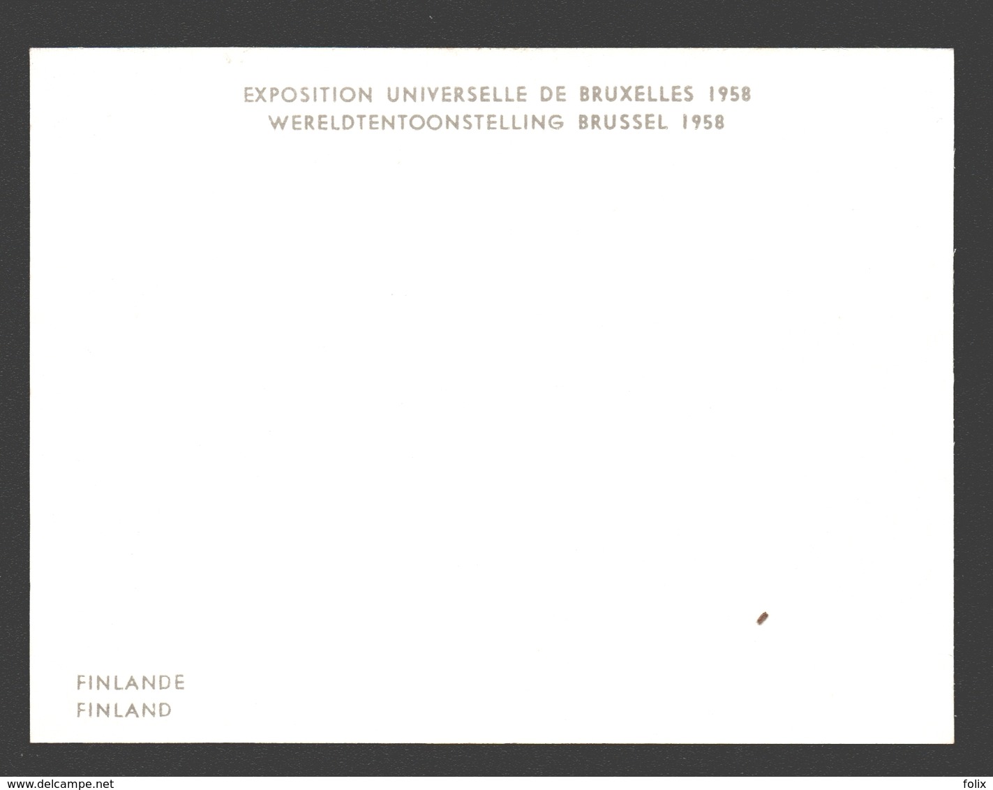 Exposition Universelle / Wereldtentoonstelling Expo 58 - Petit Format 9,9 X 7,4 Cm - Finlande / Finland - Expositions Universelles