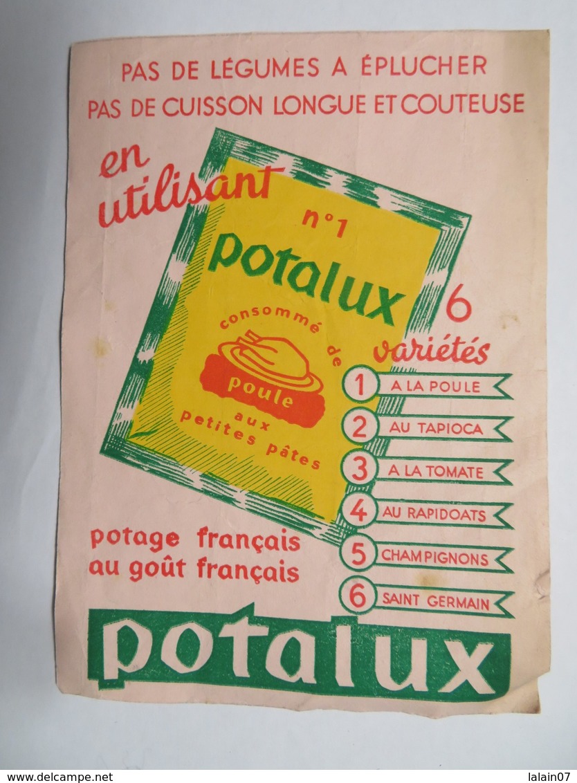 Buvard : "POTALUX" 6 Variétés - Potages & Sauces