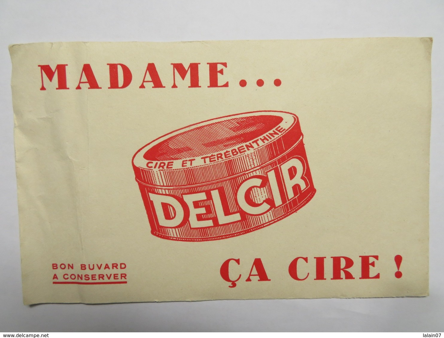 Buvard : Madame... "DELCIR" ça Cire - Produits Ménagers