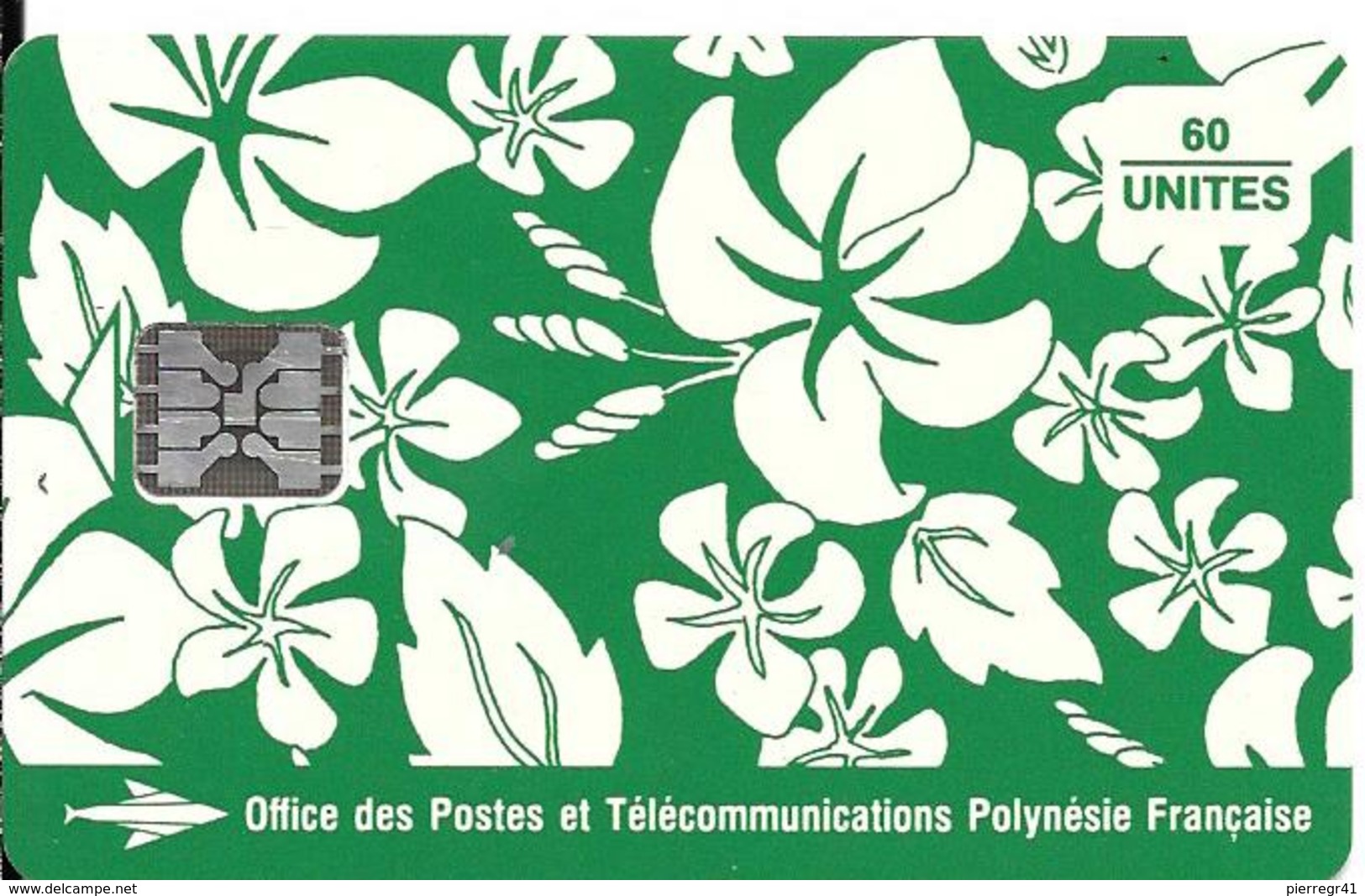 CARTE°-PUCE-POLYNESIE-PF18-60U-SC5-S/Entourage-PAREO VERT Mat-5 Ge 00482-TBE- - Polynésie Française