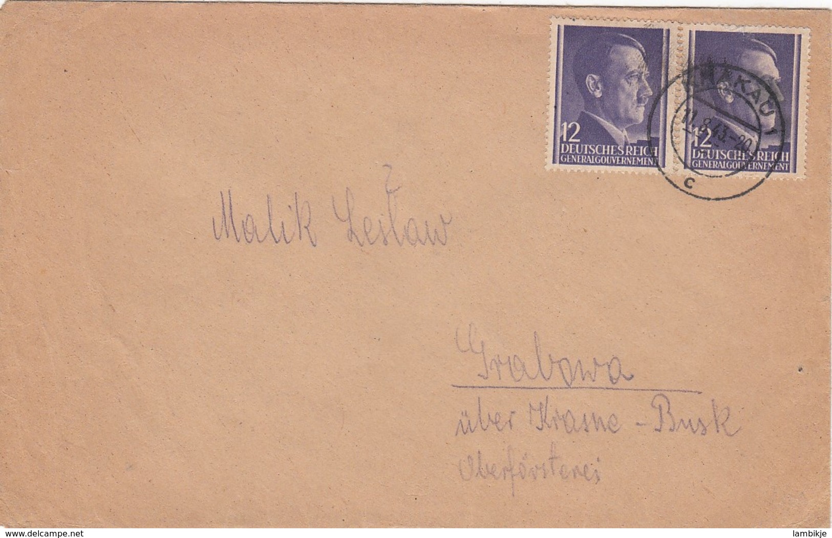 Deutsches Reich General Gouvernement Brief 1943 - Besetzungen 1938-45