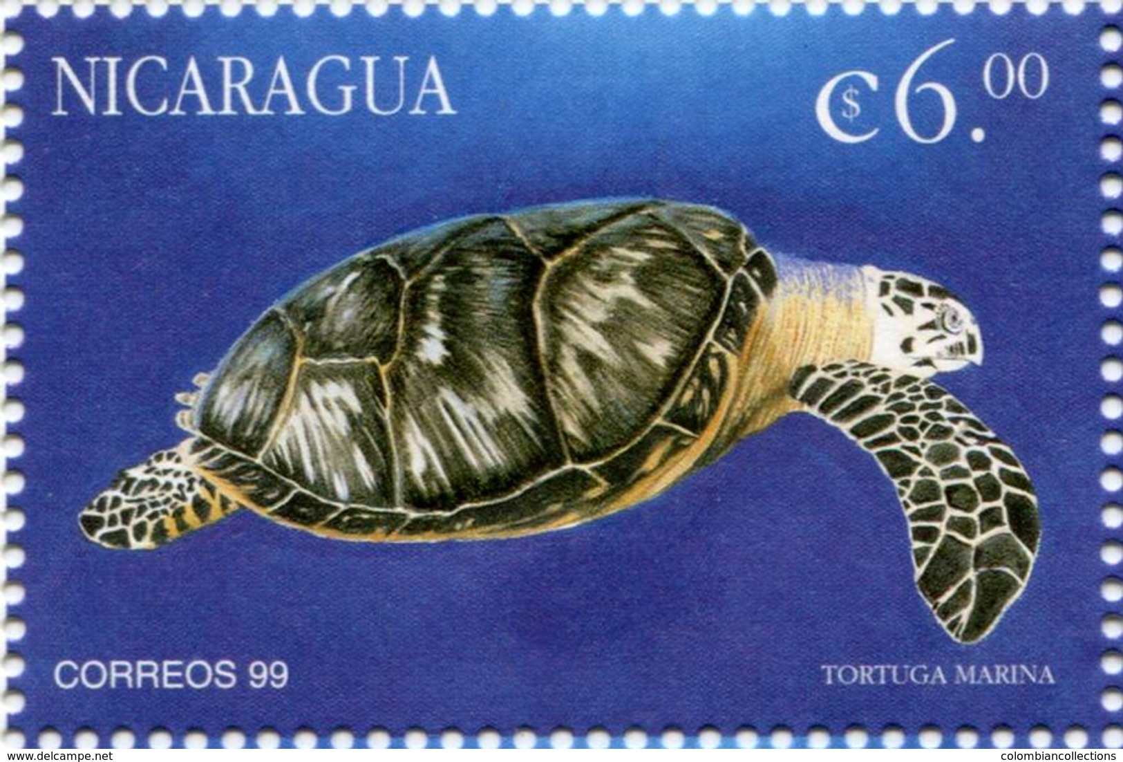 Lote 382a1, Nicaragua, 1999, Sello, Stamp, Vida Marina. Marine Life. Tortuga, Turtle - Nicaragua