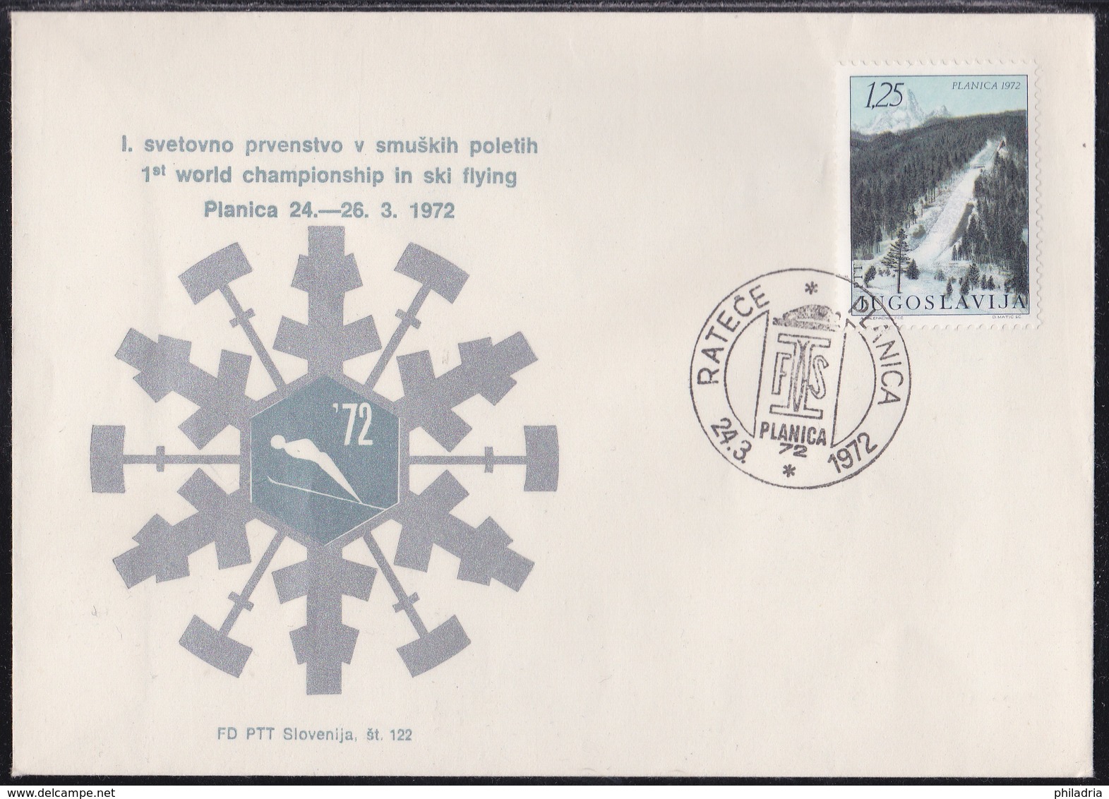 Yugoslavia, Planica 1972, Commemorative Cover And Cancellation - Salto