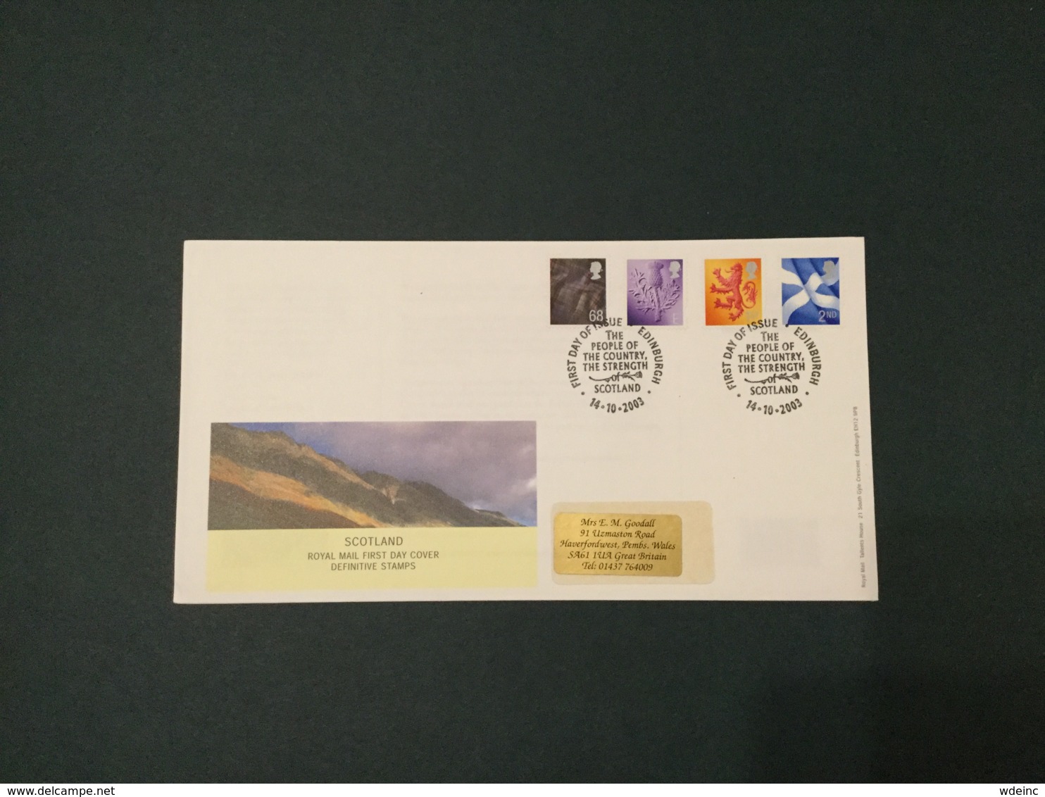 GB 2003 Scotland Pictorials (4vals) FDC, PO Cover, Edinburgh SpeciaI Postmark - 2001-2010 Em. Décimales