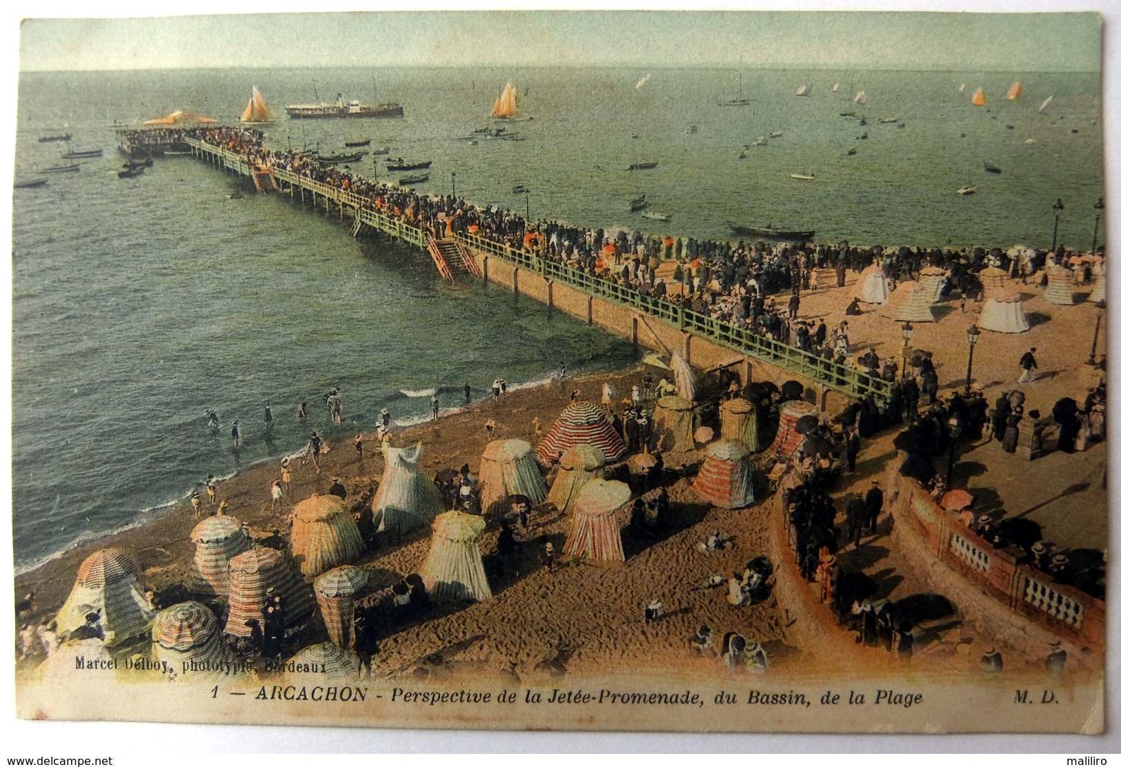 Arcachon - Perspective De La Jetée-Promenade, Du Bassin, De La Plage - Arcachon