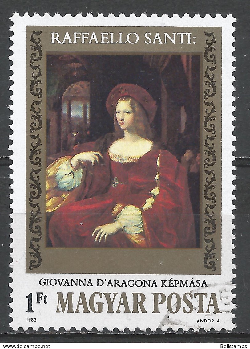 Hungary 1983. Scott #2786 (U) Painting, Joan Of Aragon, By Raphael (1483-1517) - Oblitérés