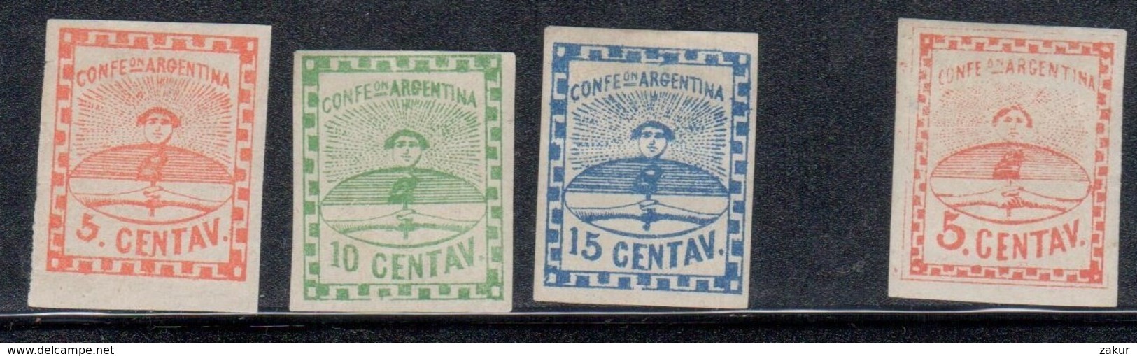 Confederación 1858  - Cifras Chicas Y 5c Cifras Grandes - Nuevos