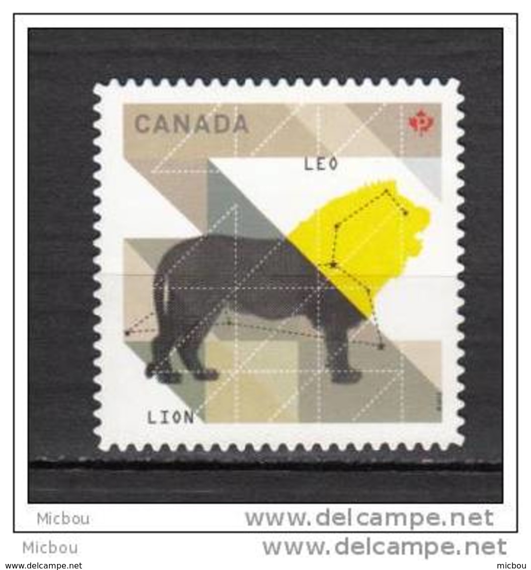 Canada, 2012, MNH, Astrologie, Astrology, Zodiaque, Zodiac, Lion, Leo, Félin, Wildcat - Astrologie