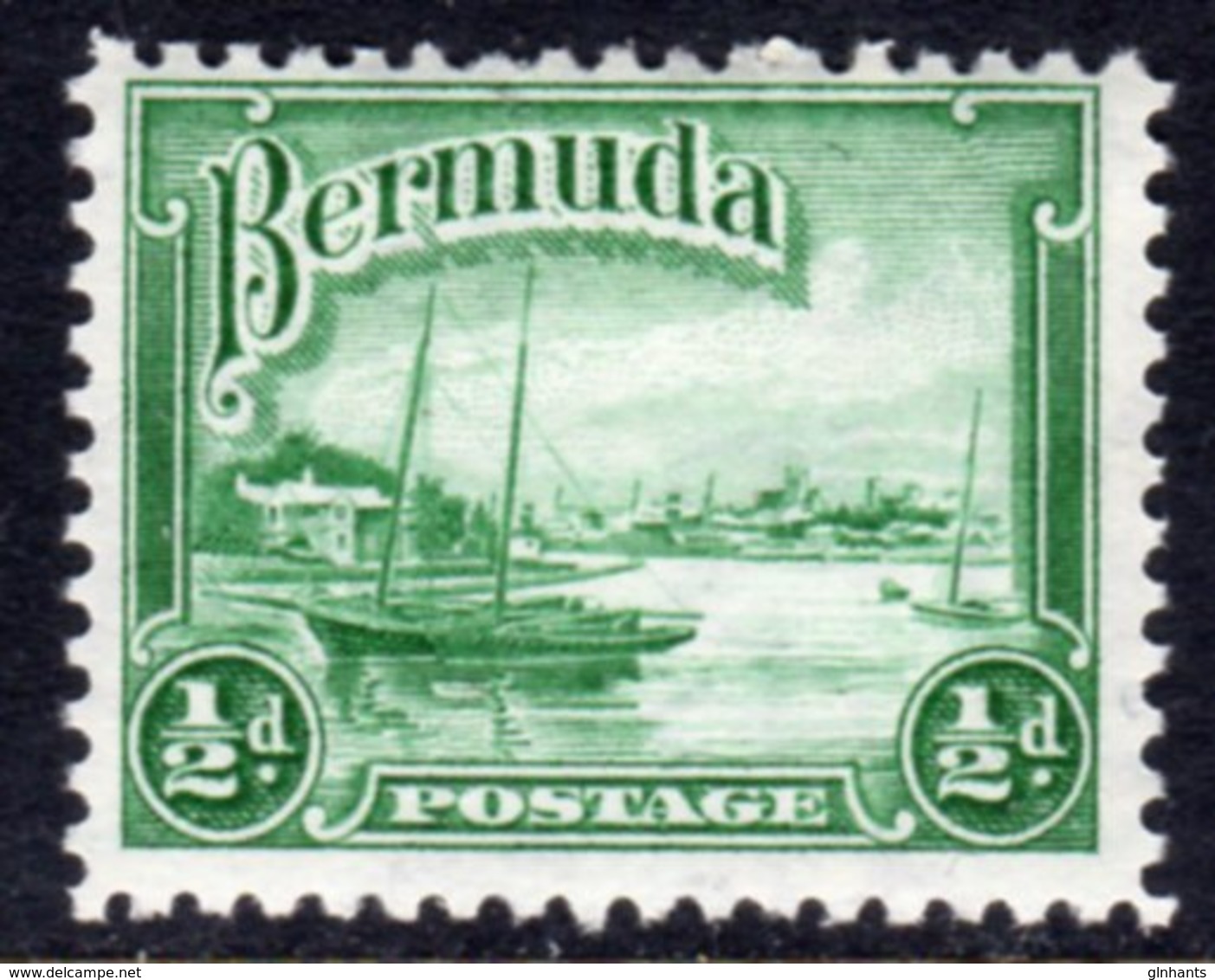 BERMUDA - 1936 1/2 PENNY SHIP STAMP FINE MOUNTED MINT MM * SG98 - Bermuda