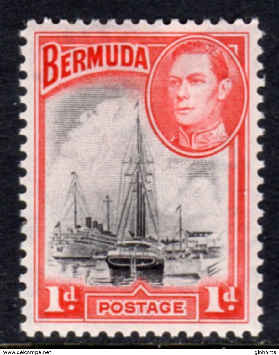 BERMUDA - 1938 1 PENNY SHIP STAMP FINE MOUNTED MINT MM * SG110 - Bermuda