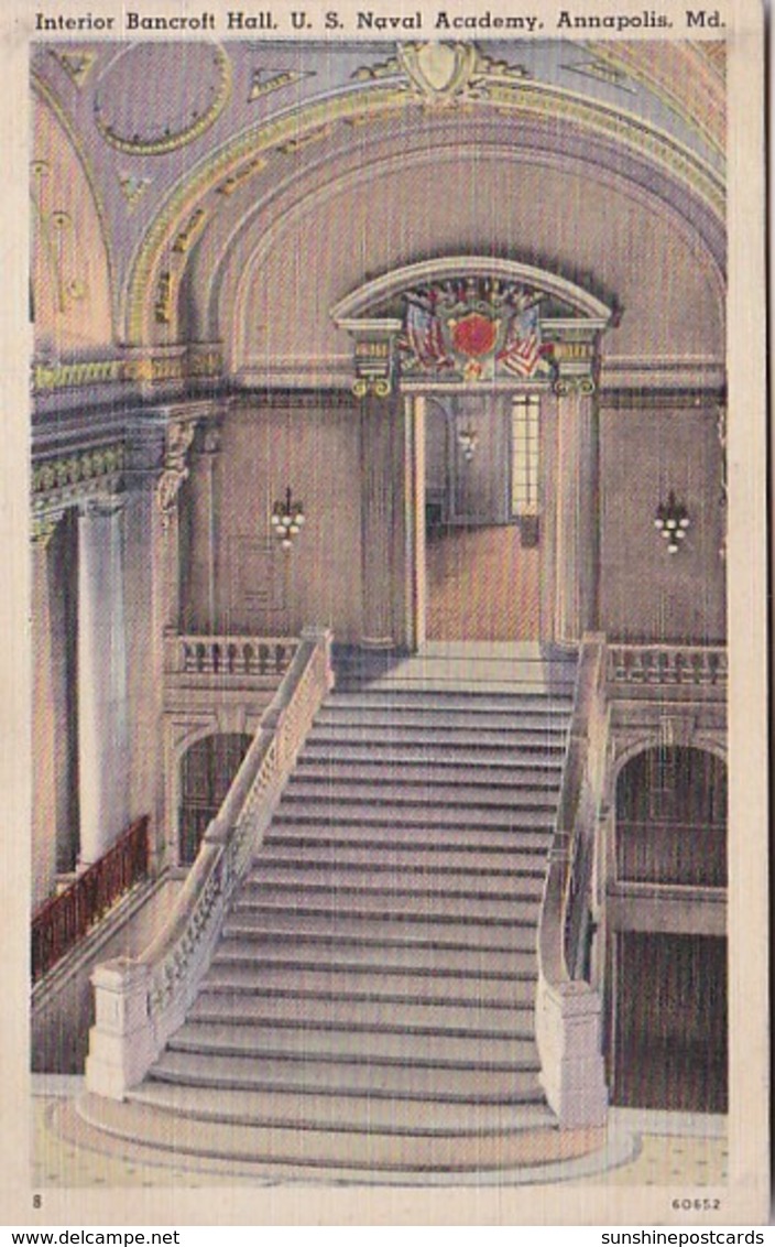 Maryland Annapolis U S Naval Academy Bancroft Hall Interior 1954 - Annapolis – Naval Academy