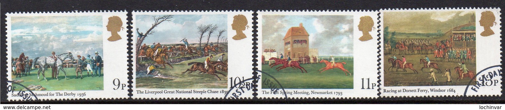 GREAT BRITAIN, 1979 HORSE RACING 4 FU - Used Stamps