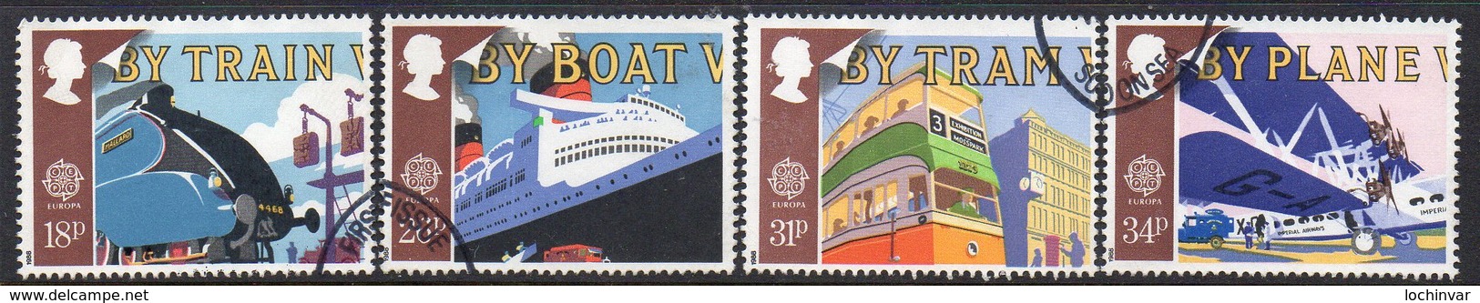 GREAT BRITAIN, 1988 TRANSPORT 4 FU - Used Stamps