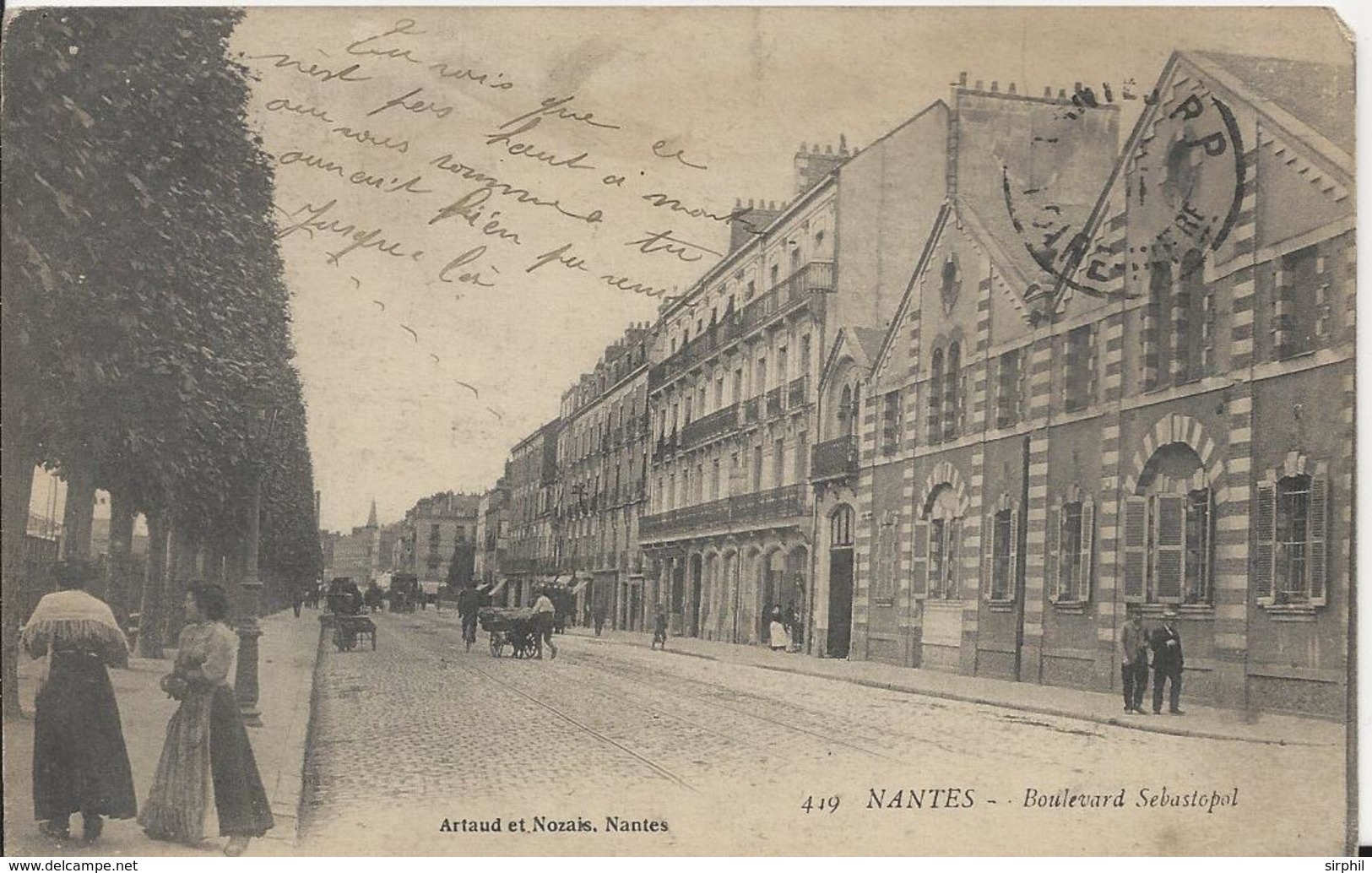 Carte Postale Ancienne De Nantes Le Boulevard Sébastotpol - Nantes