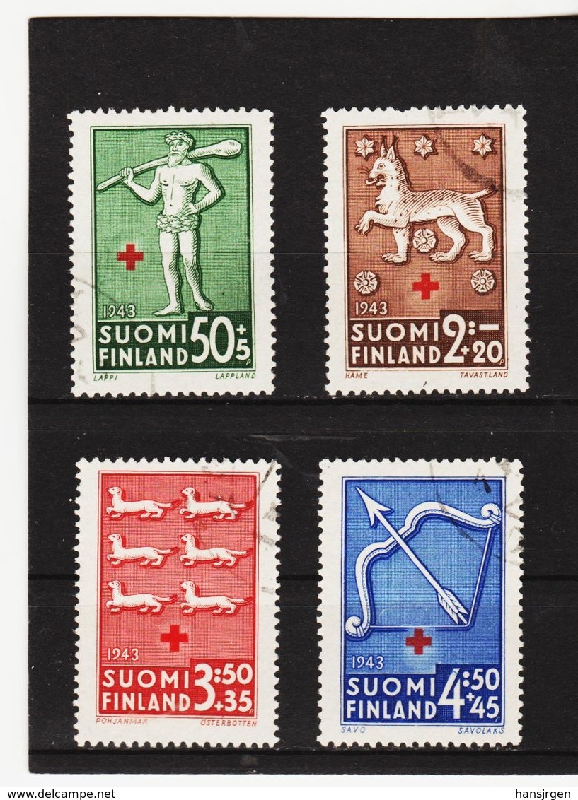 AUA584 FINNLAND 1943 Michl 271/74 Gestempelt / Entwertet  ZÄHNUNG Und STEMPEL SIEHE ABBILDUNG - Gebraucht