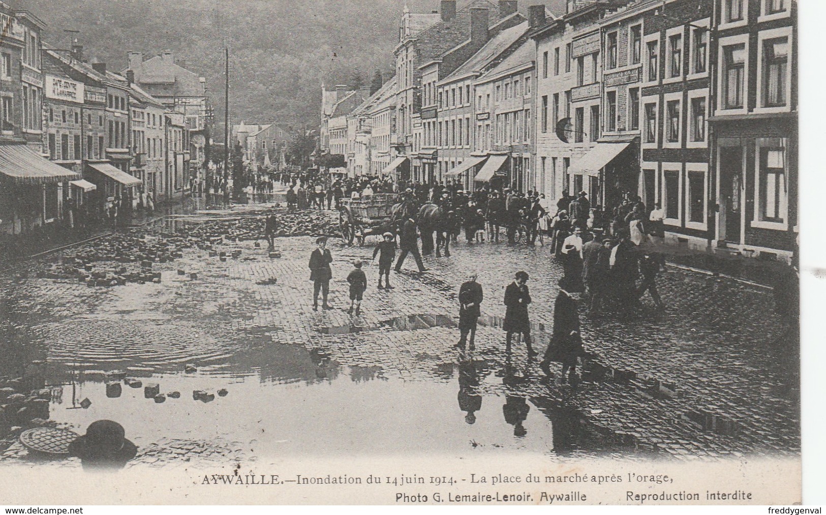 AYWAILLE INONDATIONS DE 1914 PLACE DU MARCHE - Aywaille