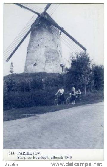 PARIKE Bij Brakel (O.Vl.) - Molen/moulin - Blauwe Prentkaart Ons Molenheem Van De Verdwenen Stenen Bergmolen (oude Foto) - Brakel
