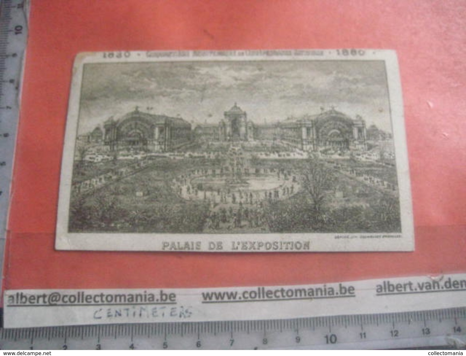 1 Carte LITHO 1880  Cinquantenaire Indépendance Belgique  Palais De L'exposition, Gouweloos Jubelpark 11x7cm Bruxelles - Architecture