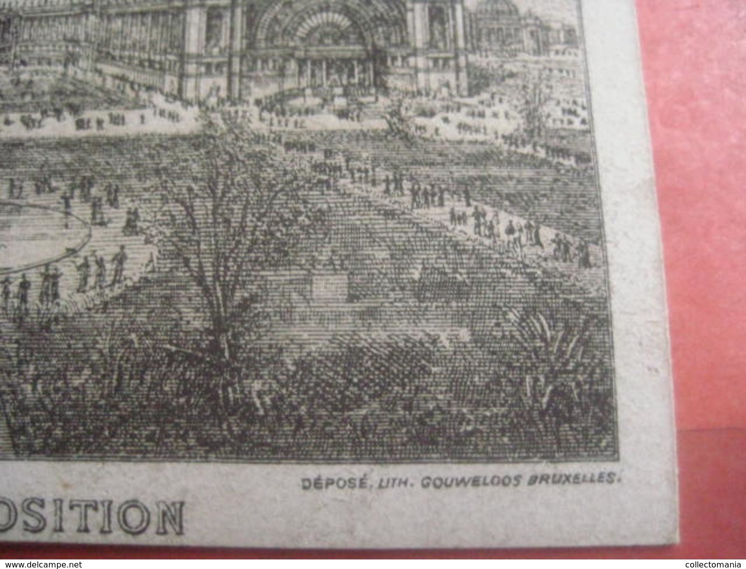 1 Carte LITHO 1880  Cinquantenaire Indépendance Belgique  Palais De L'exposition, Gouweloos Jubelpark 11x7cm Bruxelles - Architecture