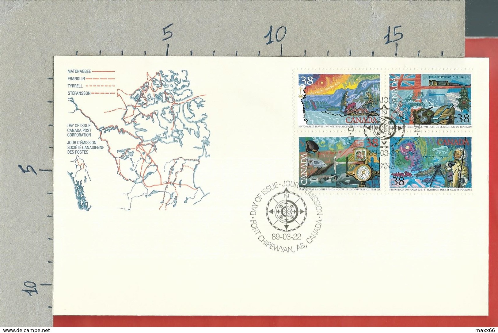 CANADA - FDC - 1989 - Exploration Of Canada - Explorers Of The North - 1981-1990