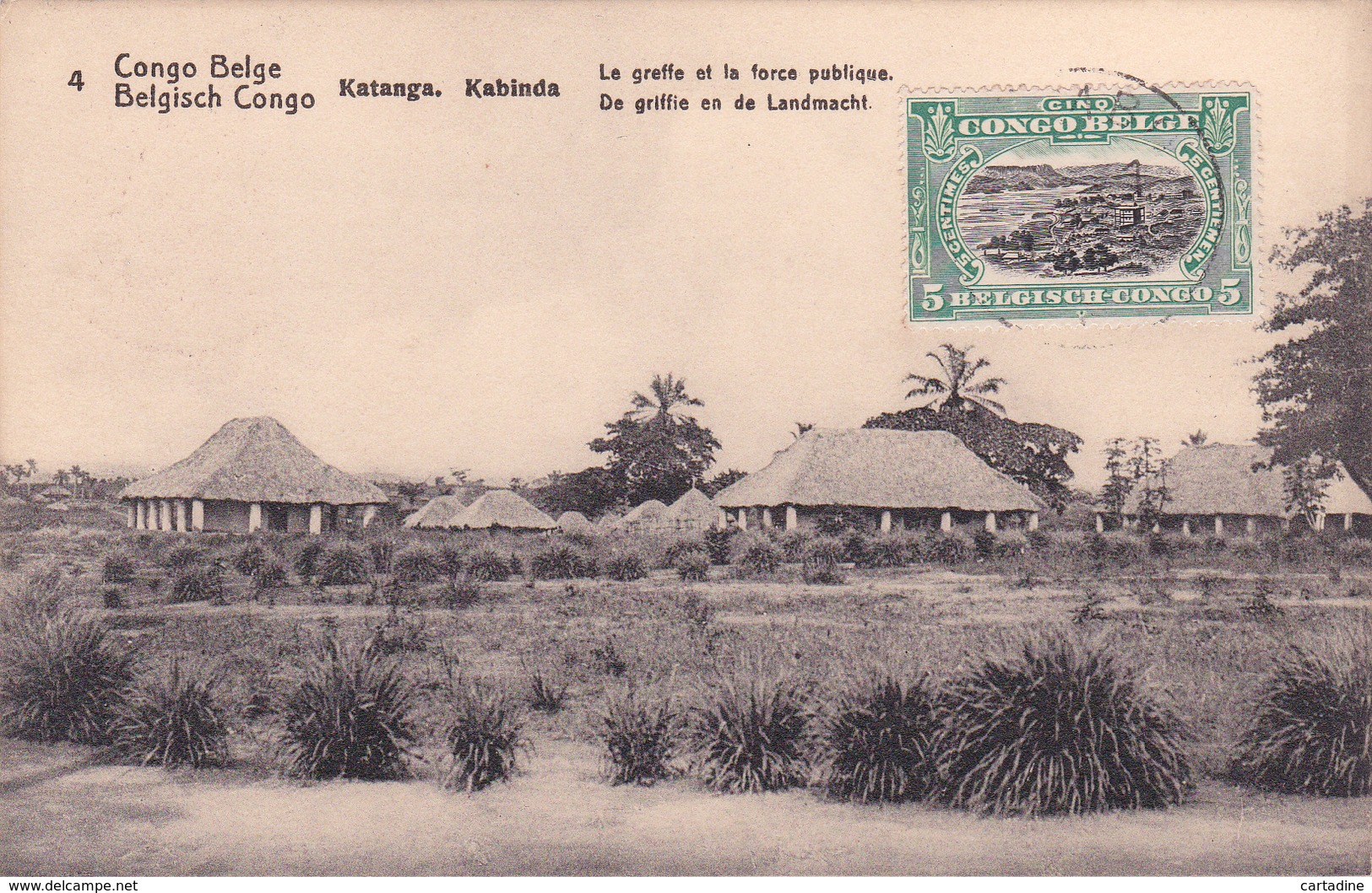 E.P. - CONGO-BELGE / Belgische Congo  - Katanga/Kabinda - Le Greffe Et La Force Publique - N°4 - 1921 - Entiers Postaux