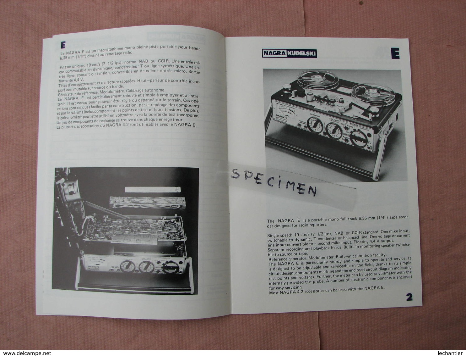 NAGRA  catalogue 1984 + documentation MAGNETOPHONE tarif etc  voir photos  T.B.E.