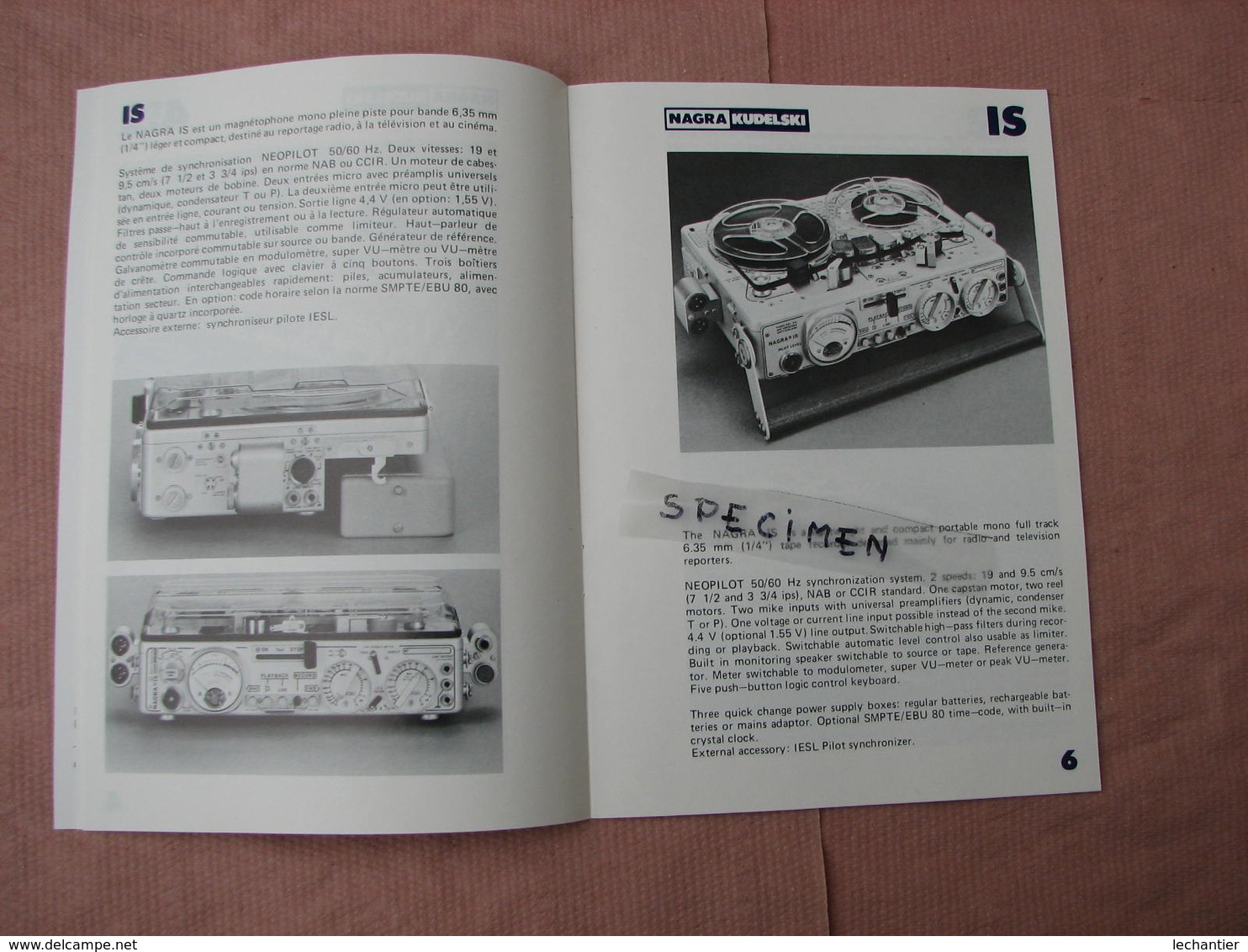 NAGRA  catalogue 1984 + documentation MAGNETOPHONE tarif etc  voir photos  T.B.E.