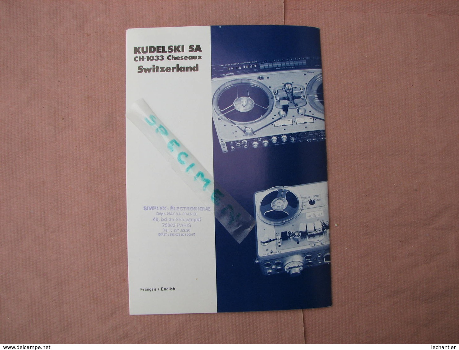 NAGRA  catalogue 1984 + documentation MAGNETOPHONE tarif etc  voir photos  T.B.E.