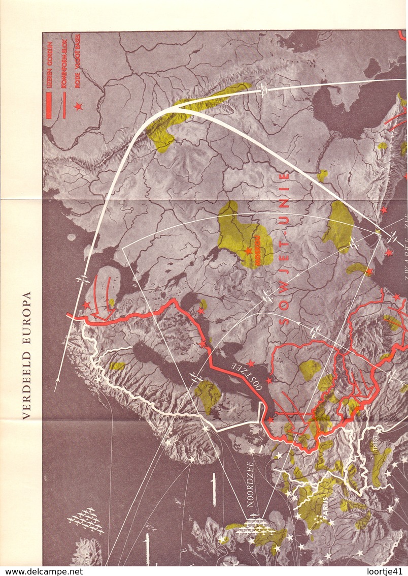 Kaart Carte Map - Verdeeld Europa - IJzeren Gordijn - 1951 - Cartes Géographiques
