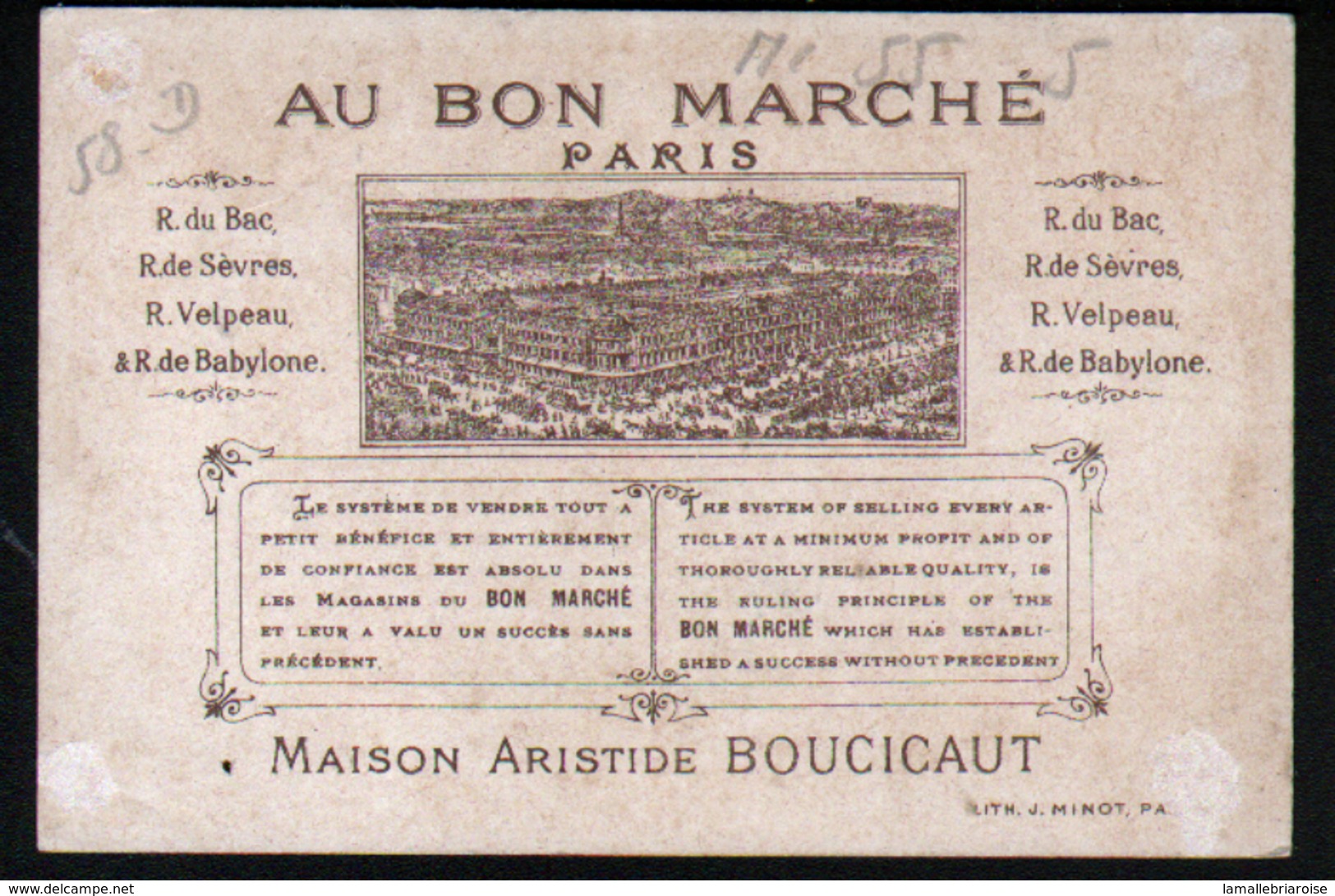 Chromo Au Bon Marche, MI 55, Arlecchino E Pulcinella, Arlequin, Il Vends Des Bouts De Reglisse - Au Bon Marché