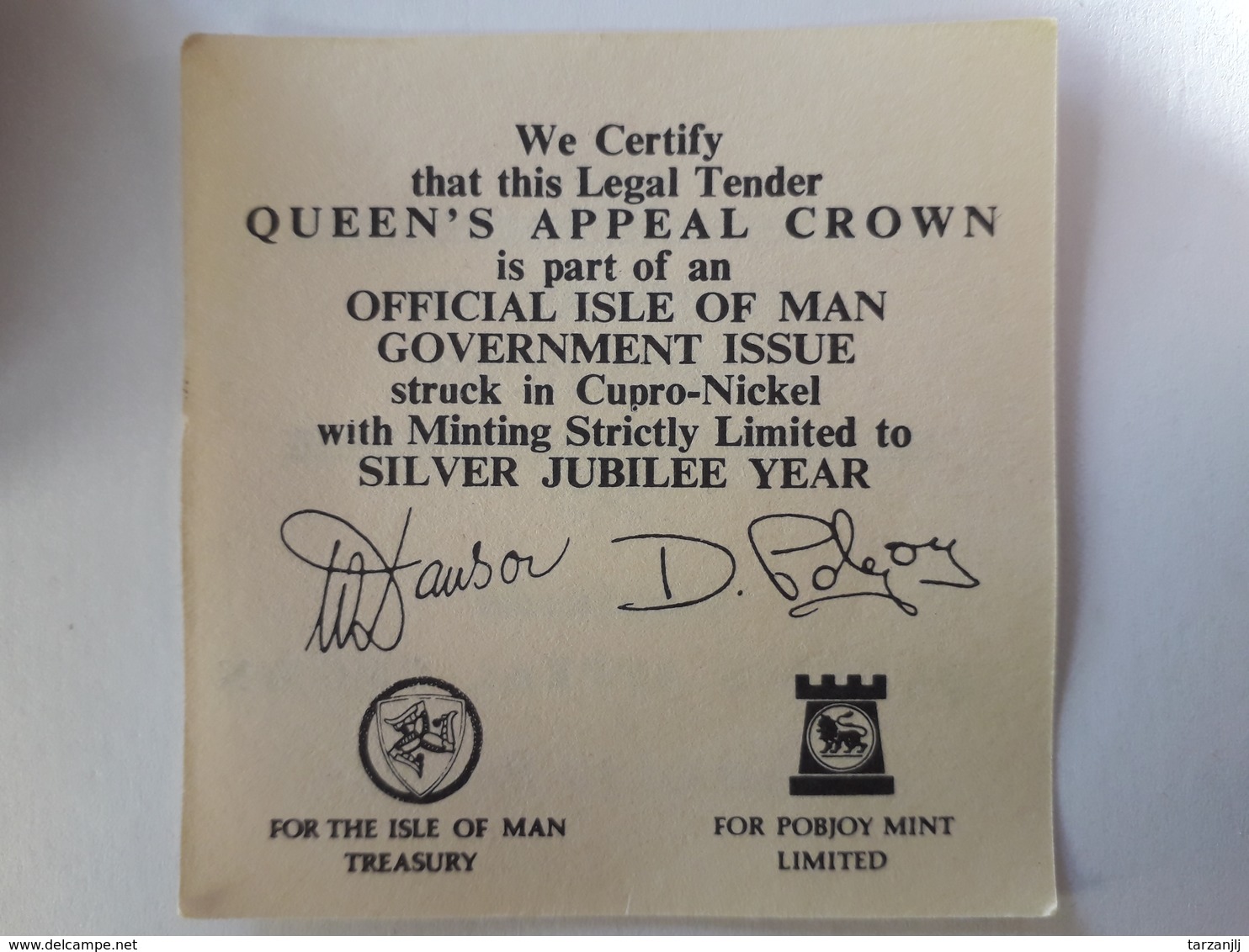 One Crown Isle Of Man 1977 - Autres & Non Classés