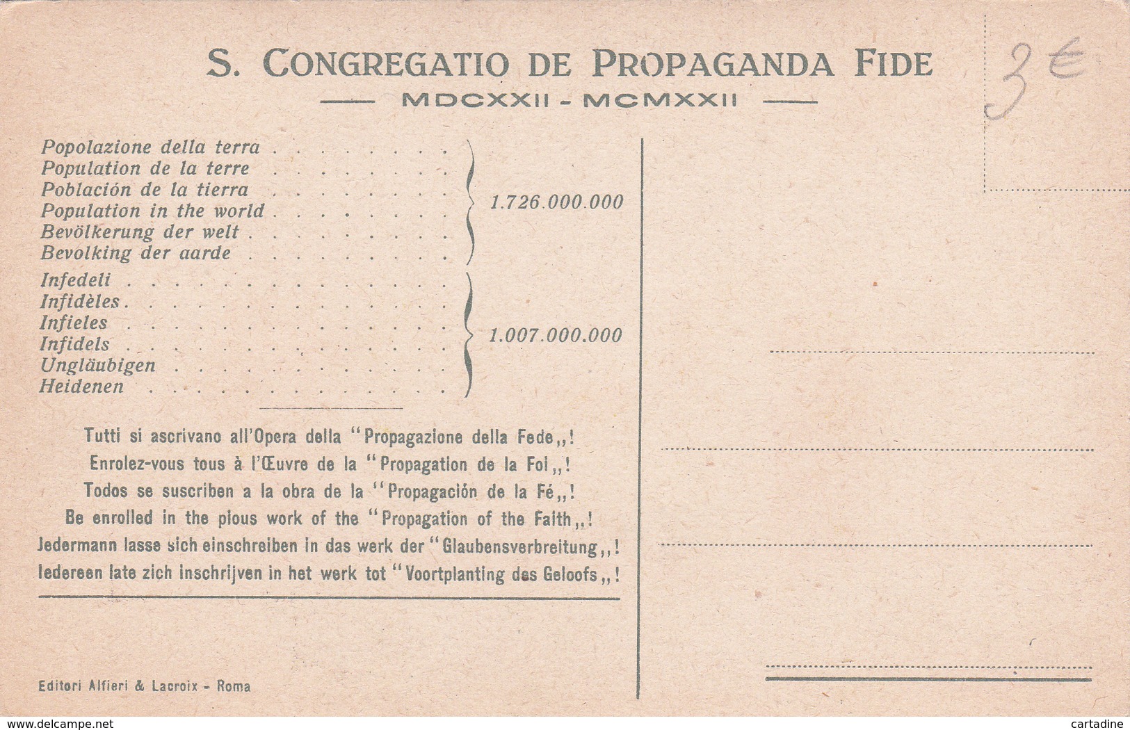 CPA - S. Congregatio De Propaganda Fide - 1912 - Saints