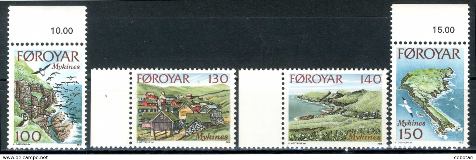 FOROYAR 1978** - Isola Di Mykines - 4 Val. MNH, Come Da Scansione. - Isole