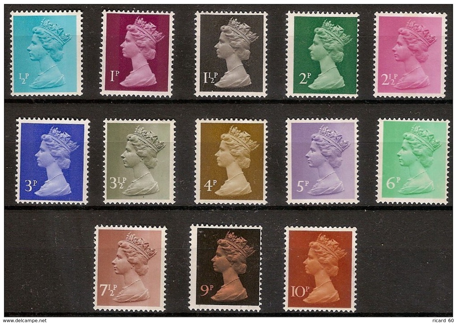 Timbres Neufs** De Grande Bretagne, N°605-17 Yt , 1971, Série Courante, Reine Queen - Neufs