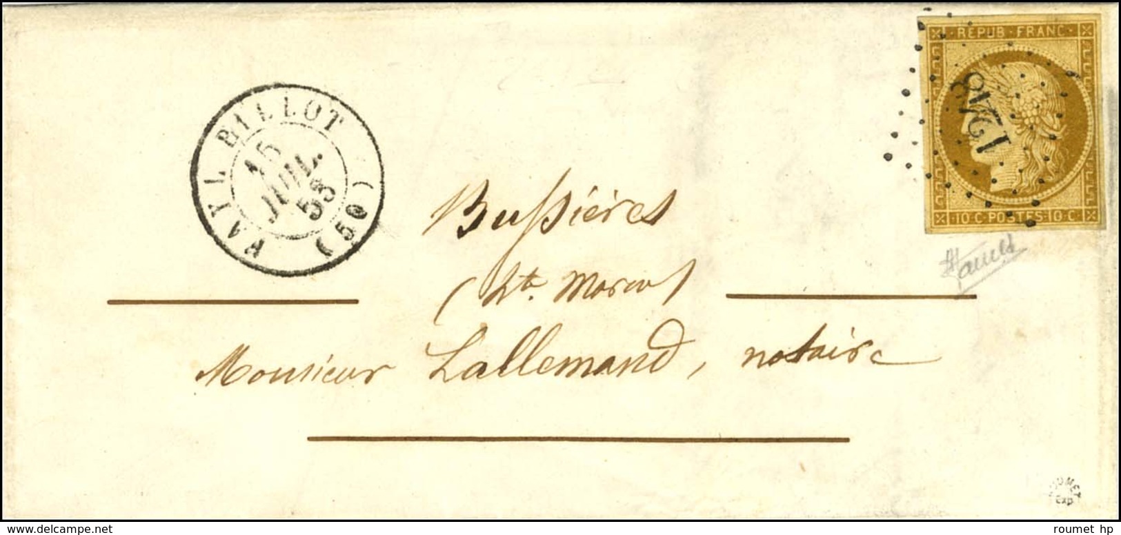 PC 1248 / N° 1 Belles Marges Càd T 15 FAYL BILLOT (50) Sur Lettre Locale. 1853. - SUP. - R. - 1849-1850 Ceres