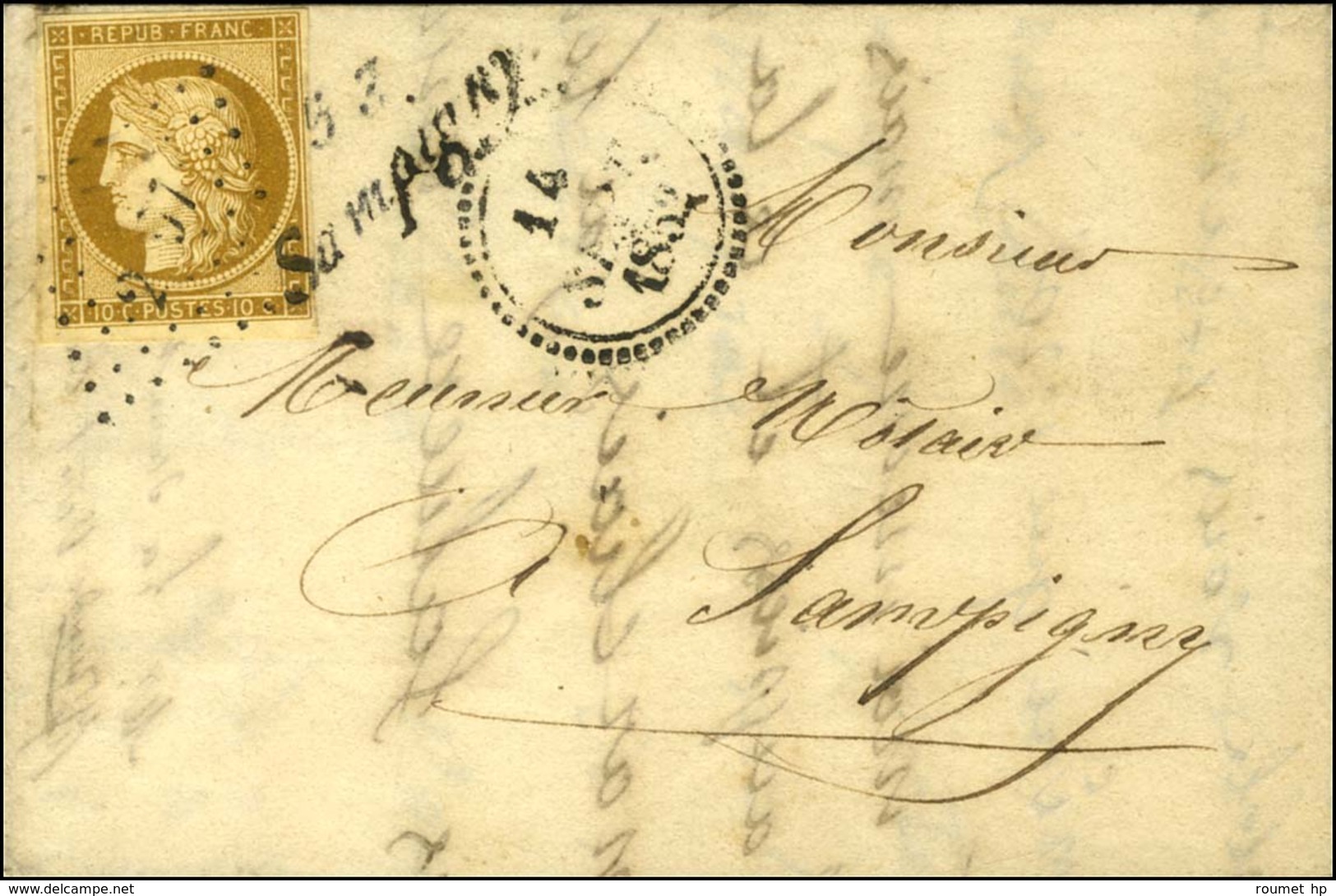 PC 2797 / N° 1 Belles Marges Cursive 53 / Sampigny Sur Lettre Locale Dateur B. 1852. - TB / SUP. - R. - 1849-1850 Ceres