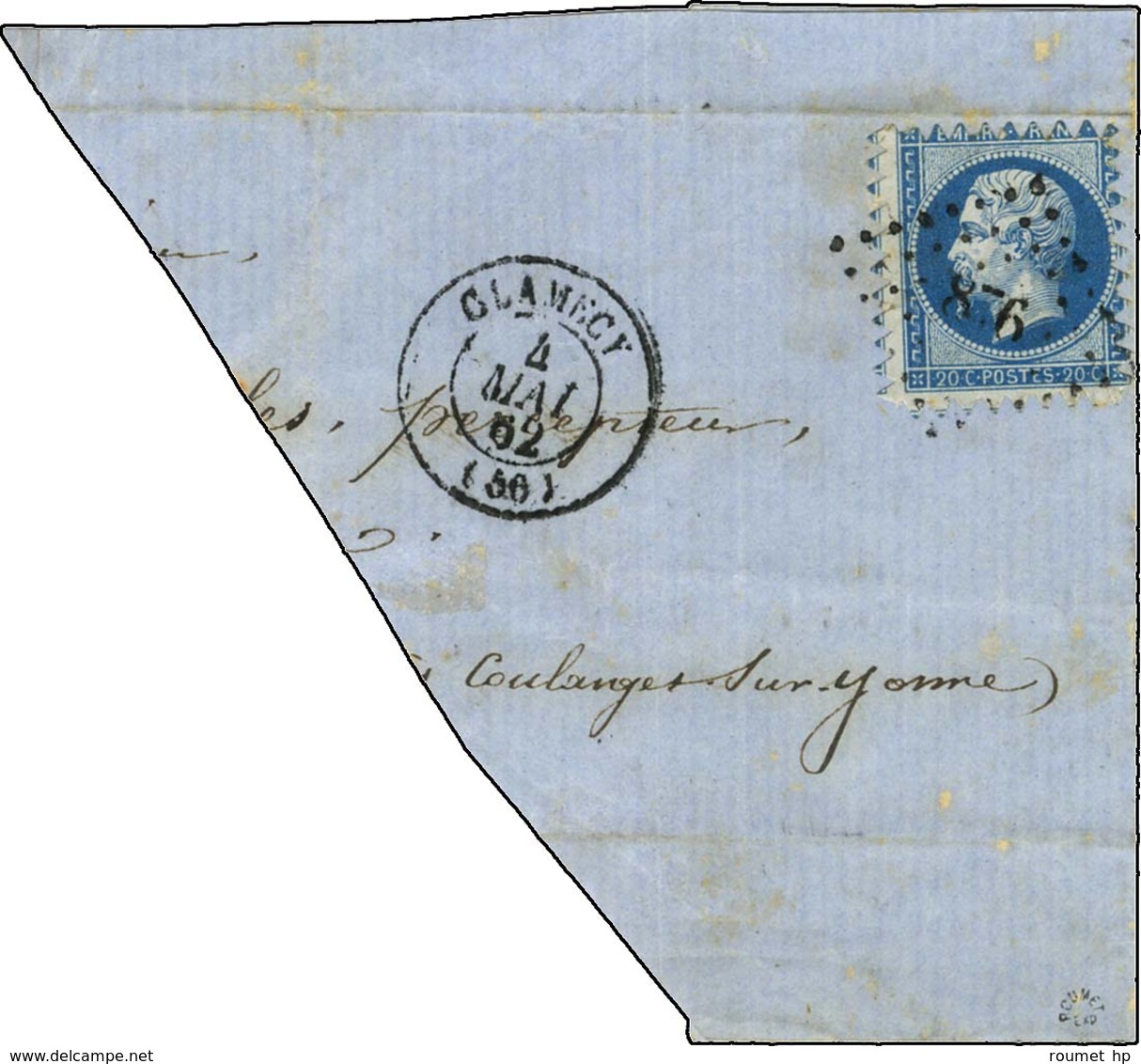 PC 876 / N° 14 Piquage De Clamecy Càd T 15 CLAMECY (56) 4 MAI 62 Sur Fragment De Lettre. - TB. - R. - 1853-1860 Napoléon III.